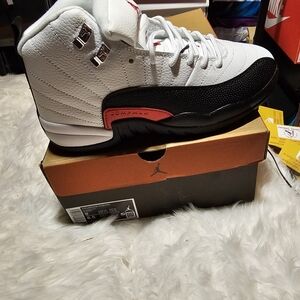 White and Black High-Top Sneakers